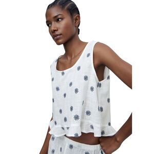 Mango MNG Daisy embroidered pj tank Large